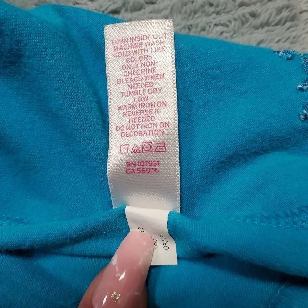 Justice Girls Aqua Blue Tank Top Spaghetti Strap Size 12
